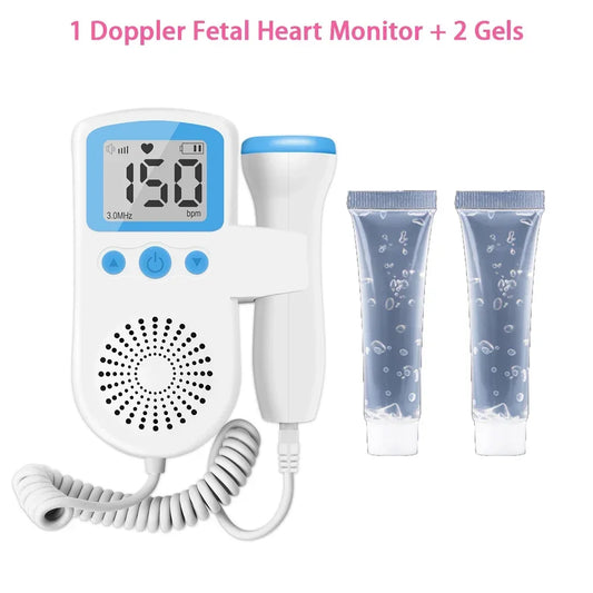Pulsómetro doppler para escuchar latidos en embarazo con gel ultrasonido.