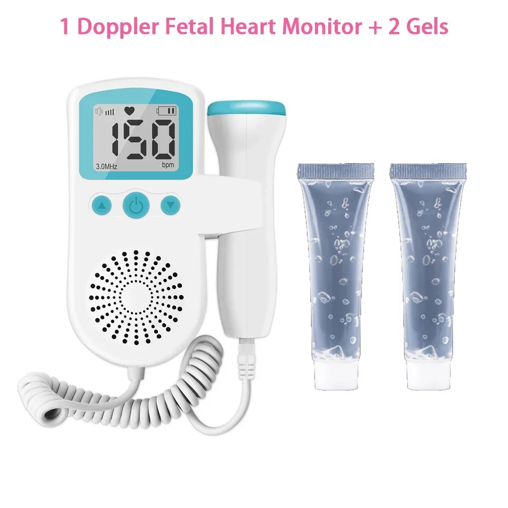 Pulsómetro doppler para escuchar latidos en embarazo con gel ultrasonido.