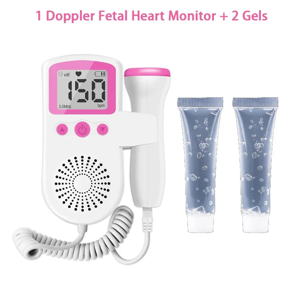 Pulsómetro doppler para escuchar latidos en embarazo con gel ultrasonido.
